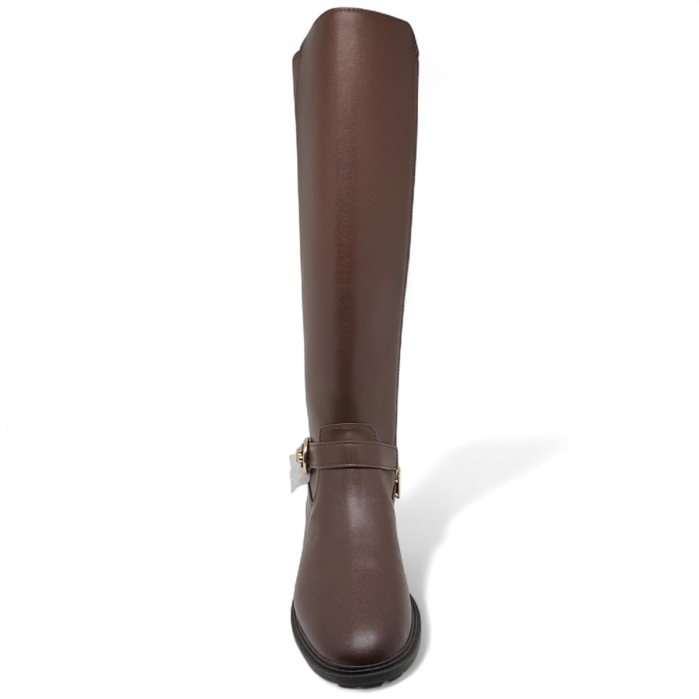 Coach Farrah Tall Riding Boots with Logo Buckle Walnut Size 10 - Picture 5 of 15